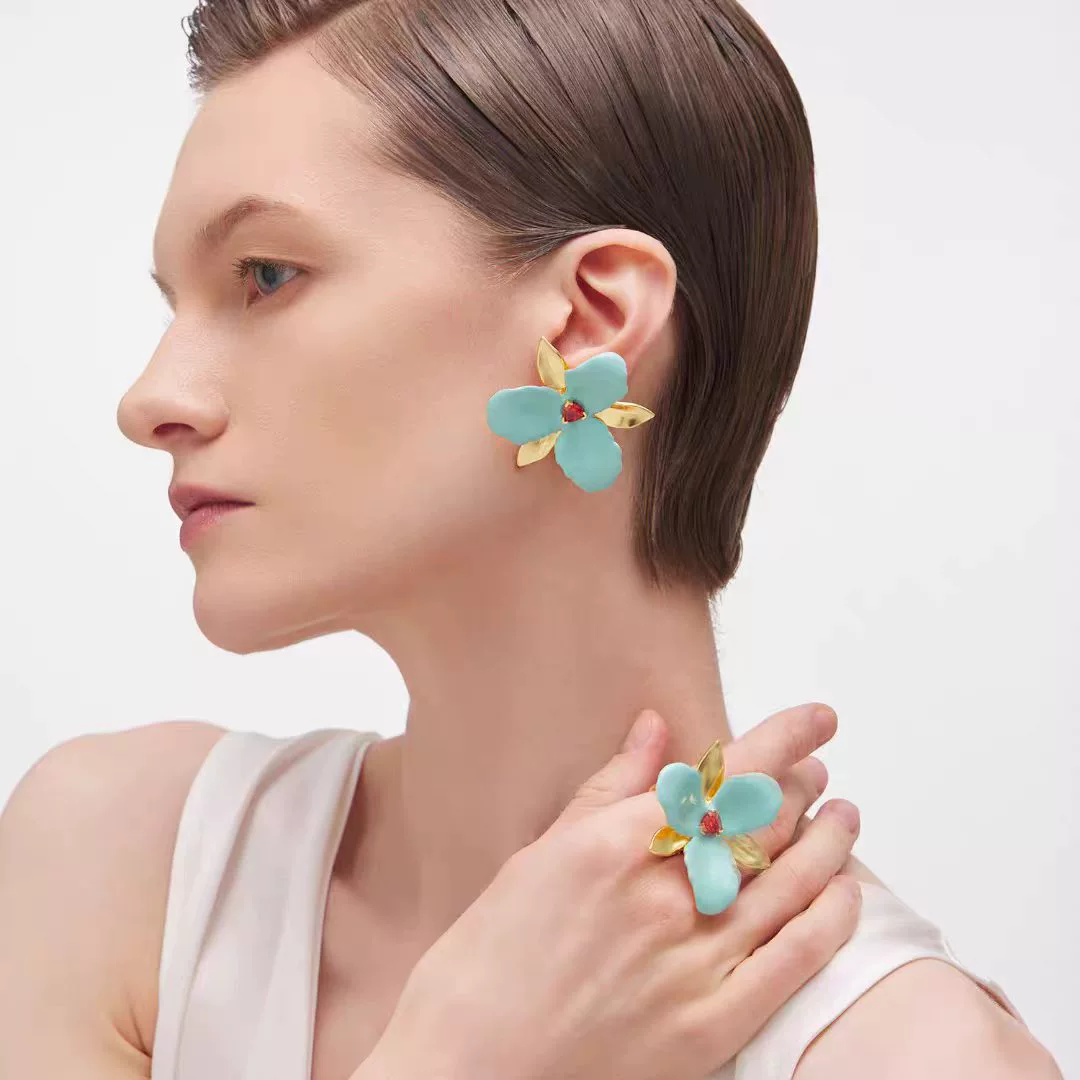 Blush Petal Stud Earrings gallery 2