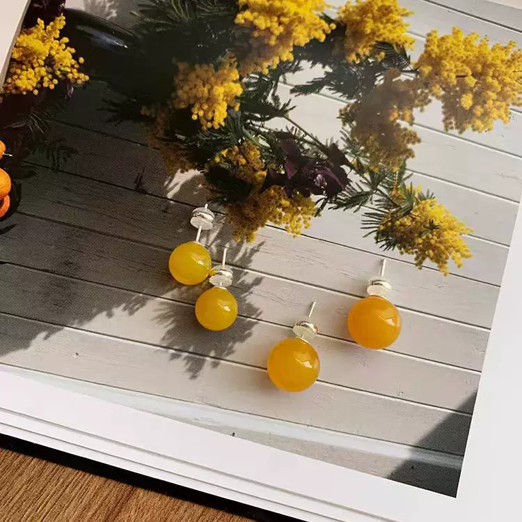 Accessible Agate Beeswax 925 Silver Earrings gallery 2