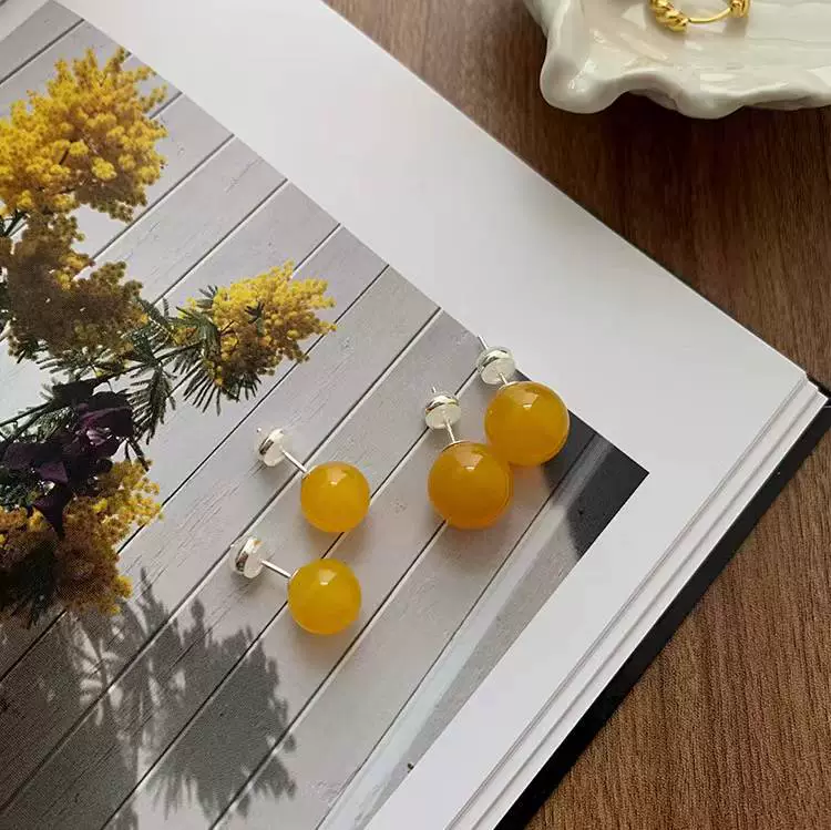 Accessible Agate Beeswax 925 Silver Earrings gallery 3