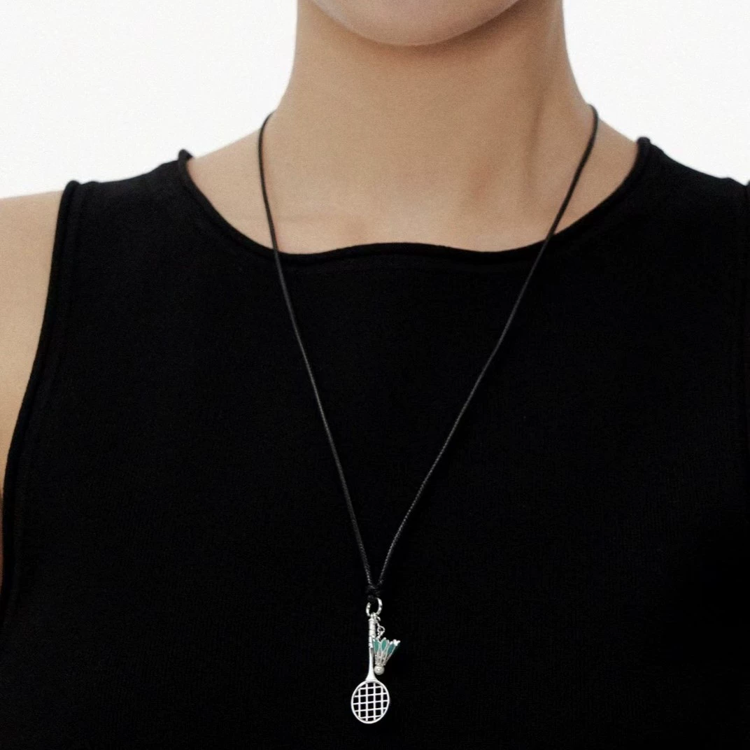 Badminton Racket Sports Style High Necklace
