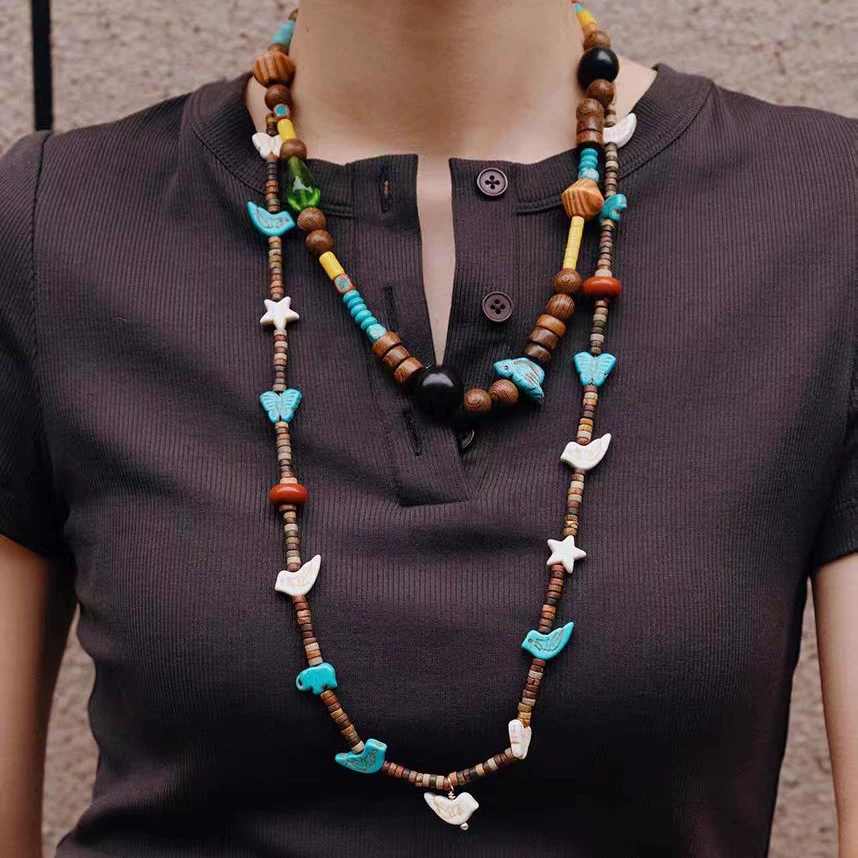 Tropical Zoo Colorful Stone Necklace gallery 2