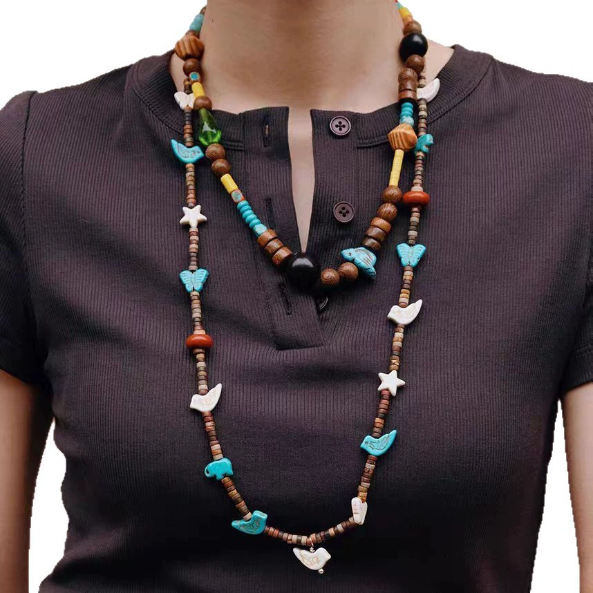 Tropical Zoo Colorful Stone Necklace