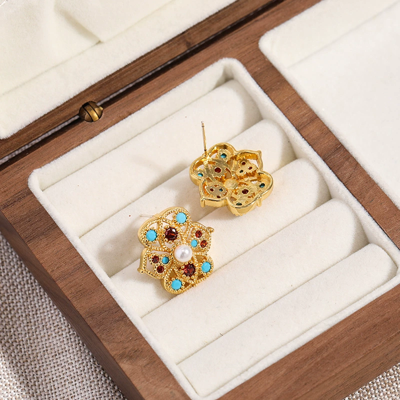 Chinese Style Colorful Pearl Earrings gallery 2