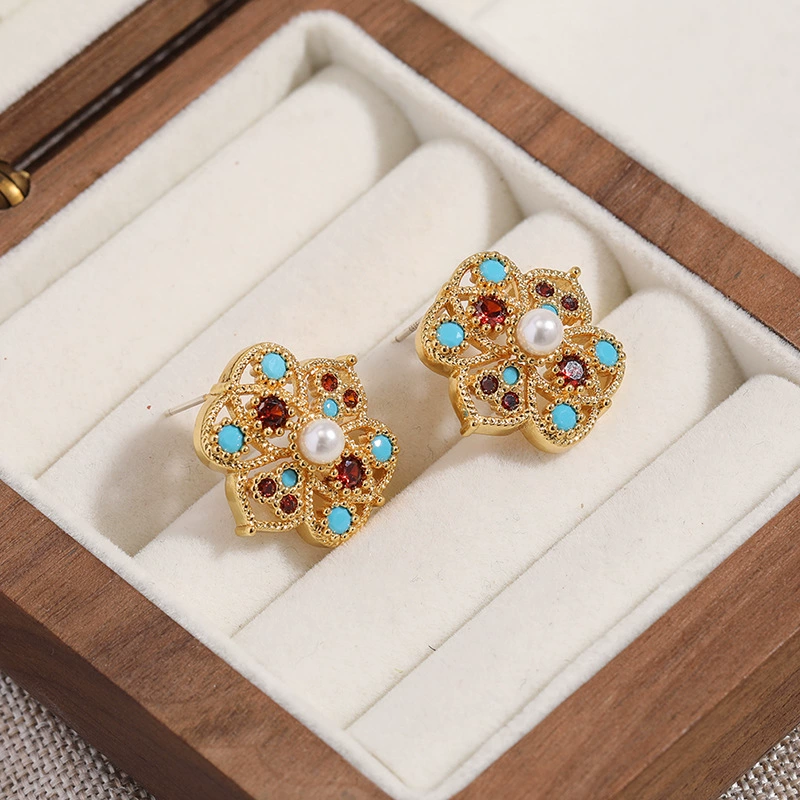 Chinese Style Colorful Pearl Earrings gallery 3