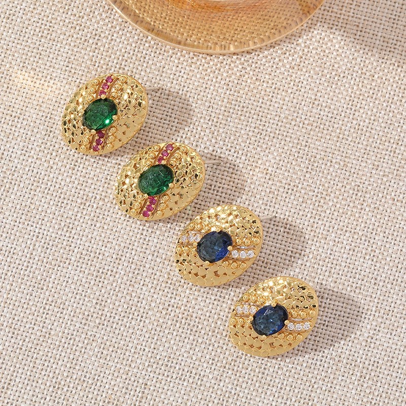 Copper Plated 18K Gold Colorful Earrings gallery 3