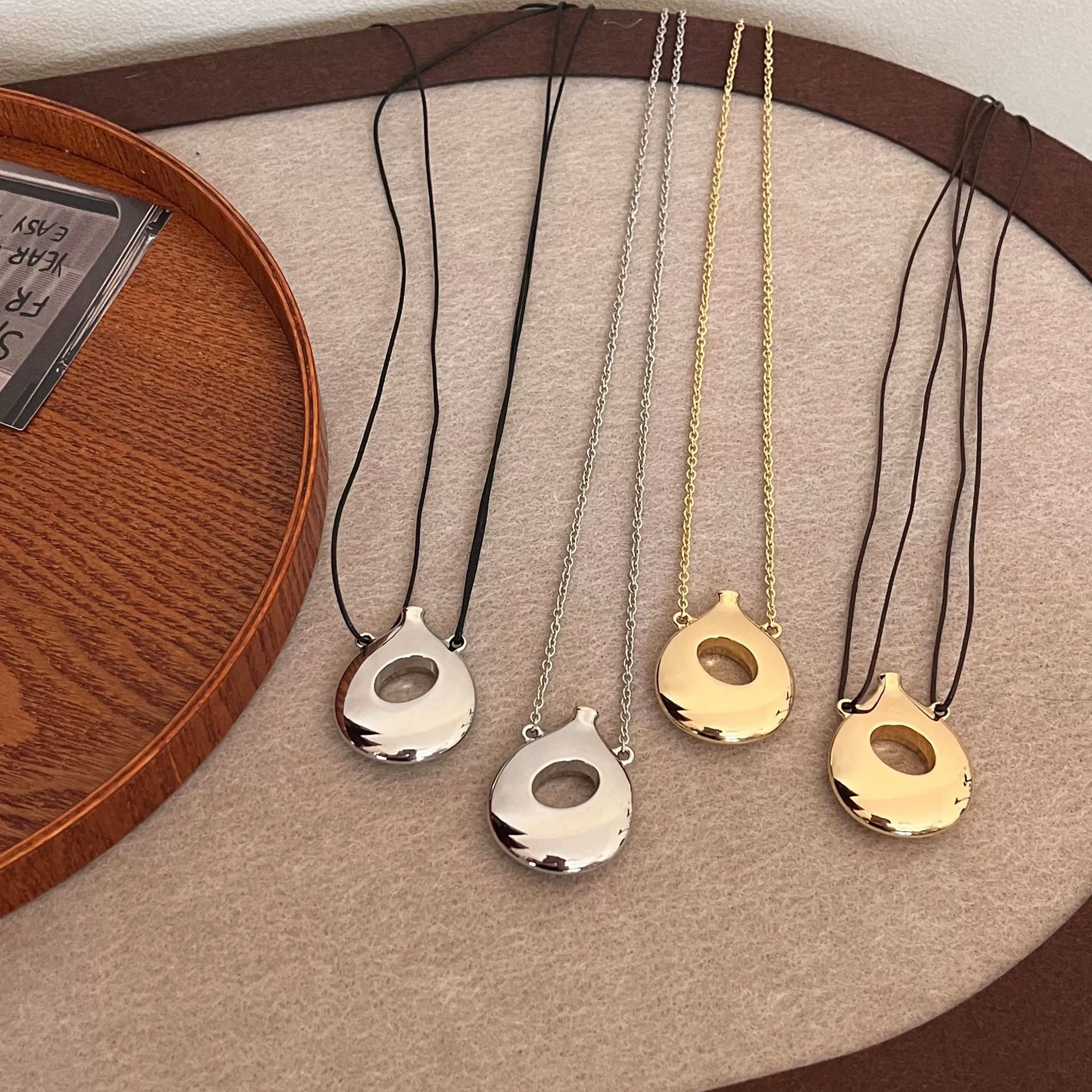 Gold And Silver Irregular Drop Necklace