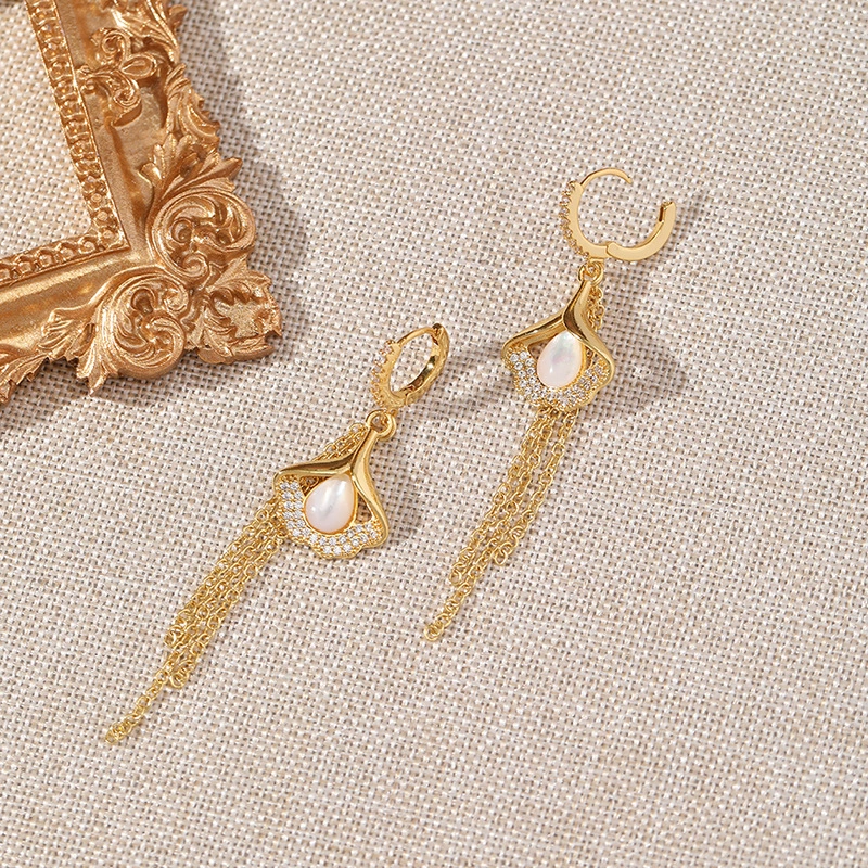 Fashionable And Tassel Ginkgo Leaf Earrings gallery 2