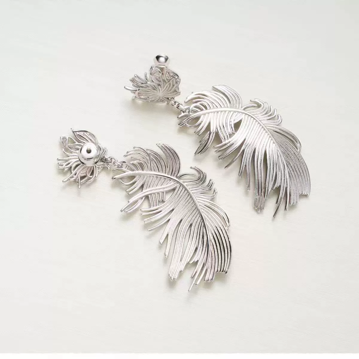 Feather Drop Stud Earrings gallery 3