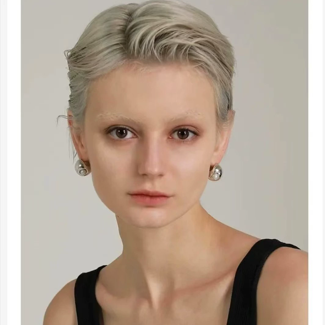 French Exaggerated Ball 925 Silver Earrings gallery 2