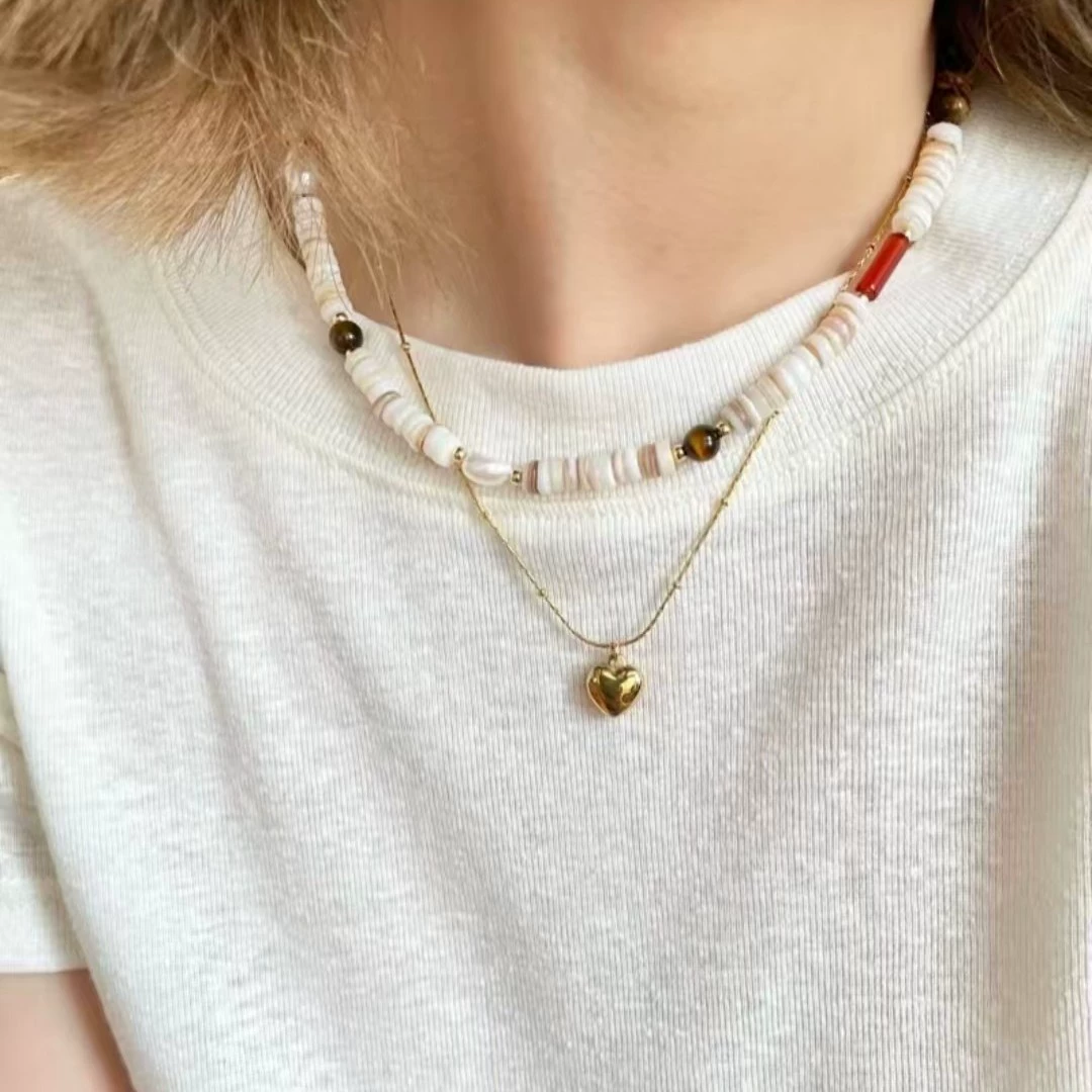 Freshwater Pearl Mixed Color Shell Necklace gallery 2