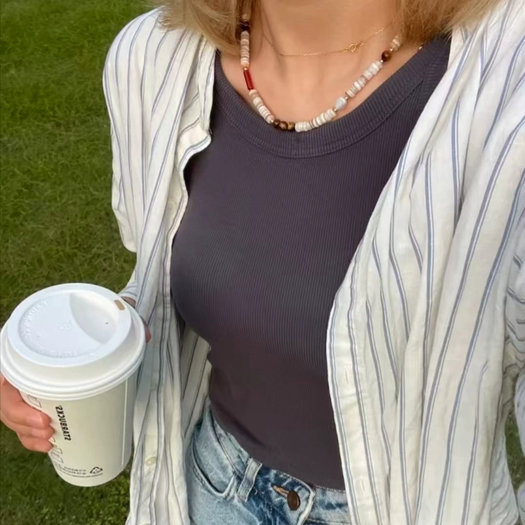 Freshwater Pearl Mixed Color Shell Necklace gallery 3