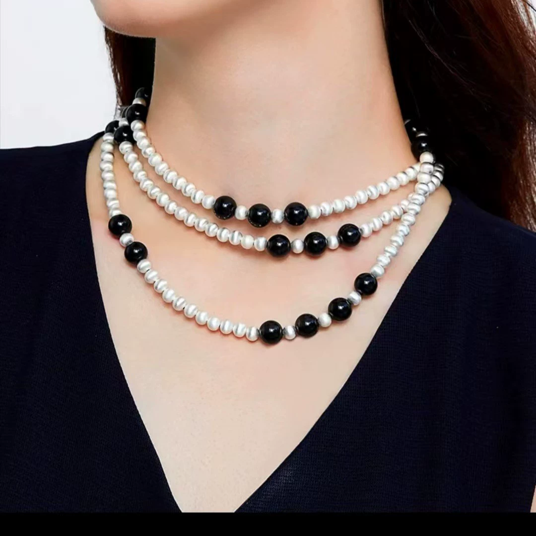 Handmade Brushed Copper Ball Long Necklace gallery 3