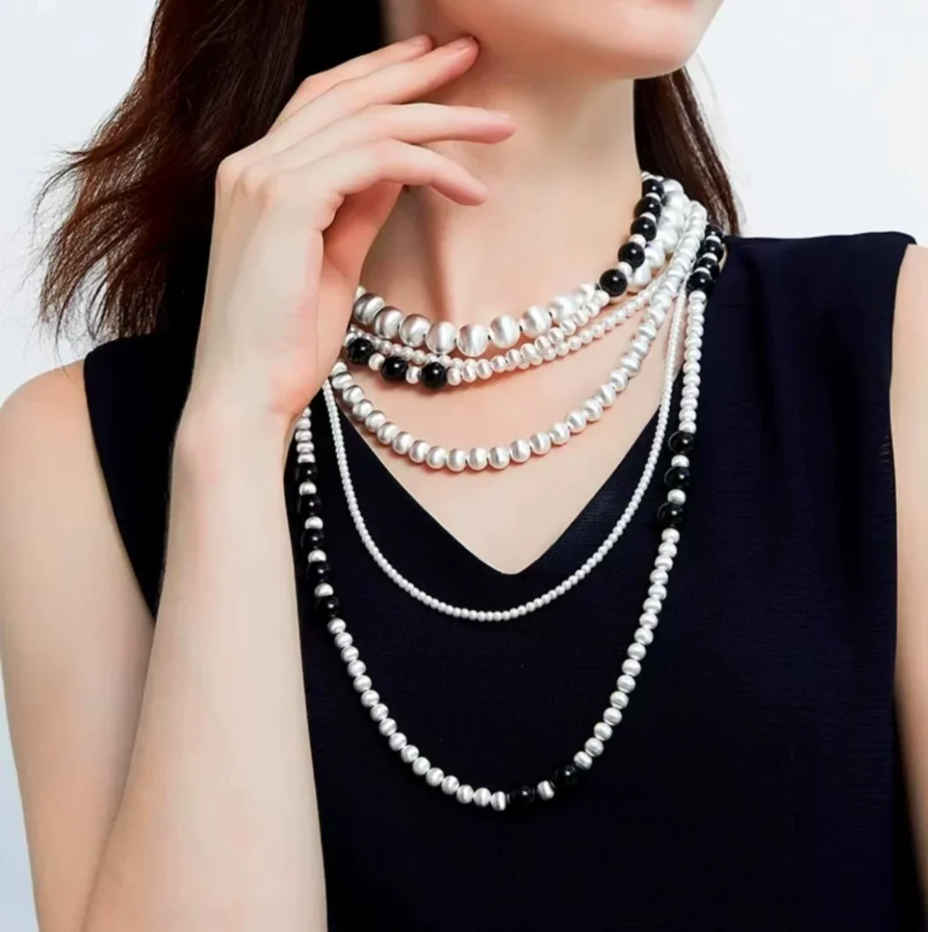 Handmade Brushed Copper Ball Long Necklace