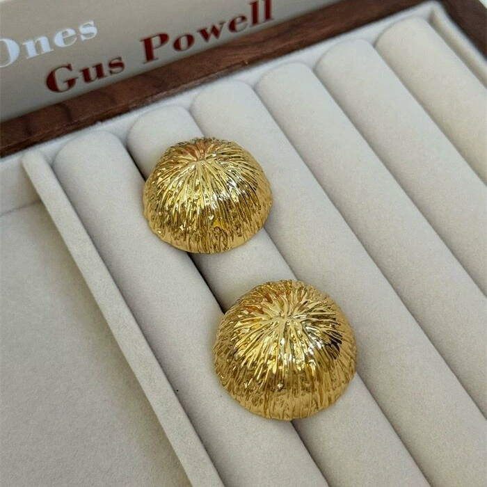 Heavy Industry Edition Bark Pattern Earrings