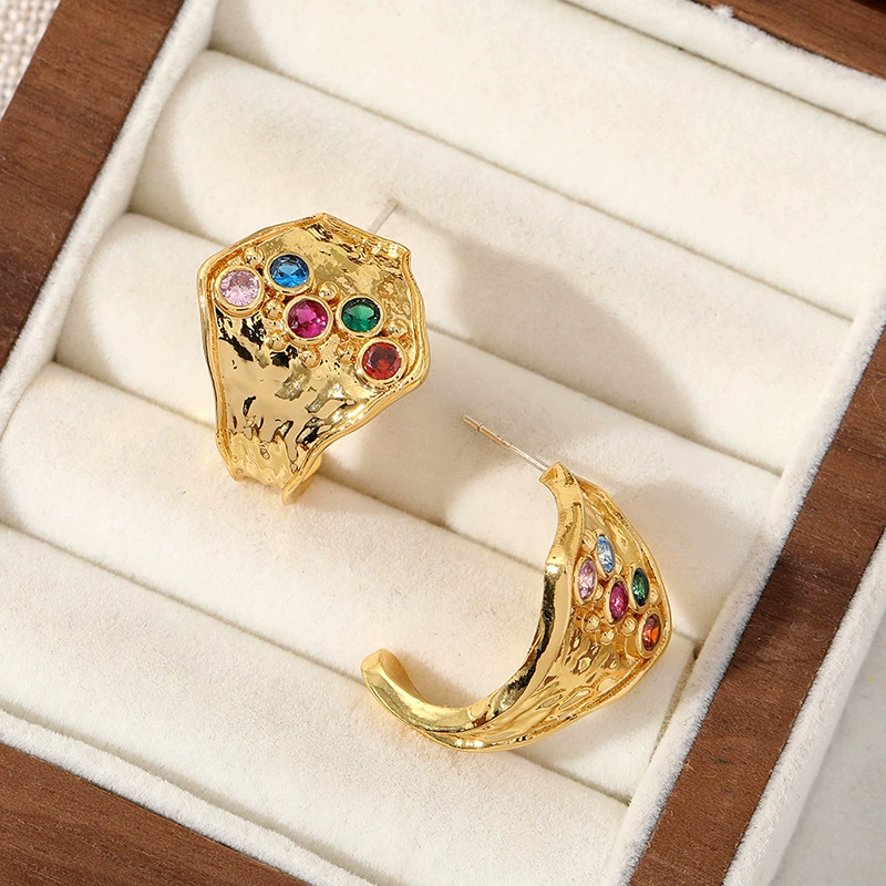 Colorful Zircon French Earrings gallery 2