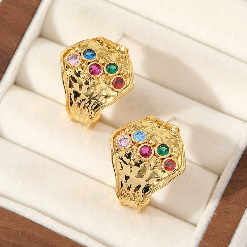 Colorful Zircon French Earrings gallery 3