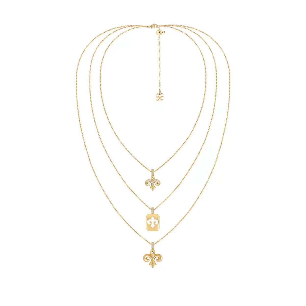 Iris Flower Zircon Hollow Pendant Necklace