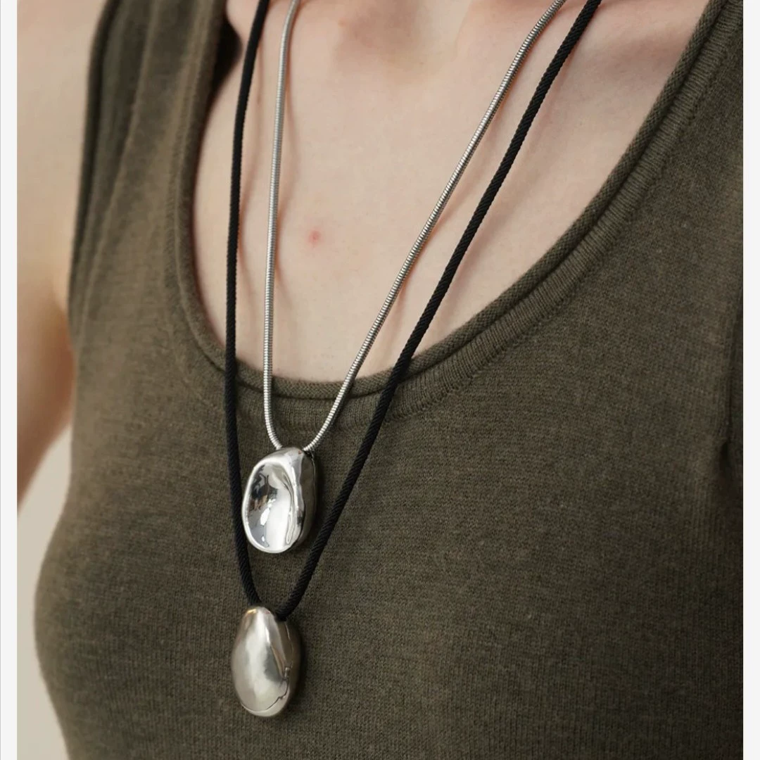 Irregular Stone Inkstone Autumn And Necklace