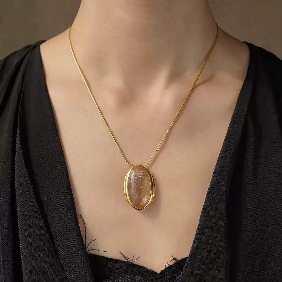 Natural Pendant Clear Necklace gallery 2