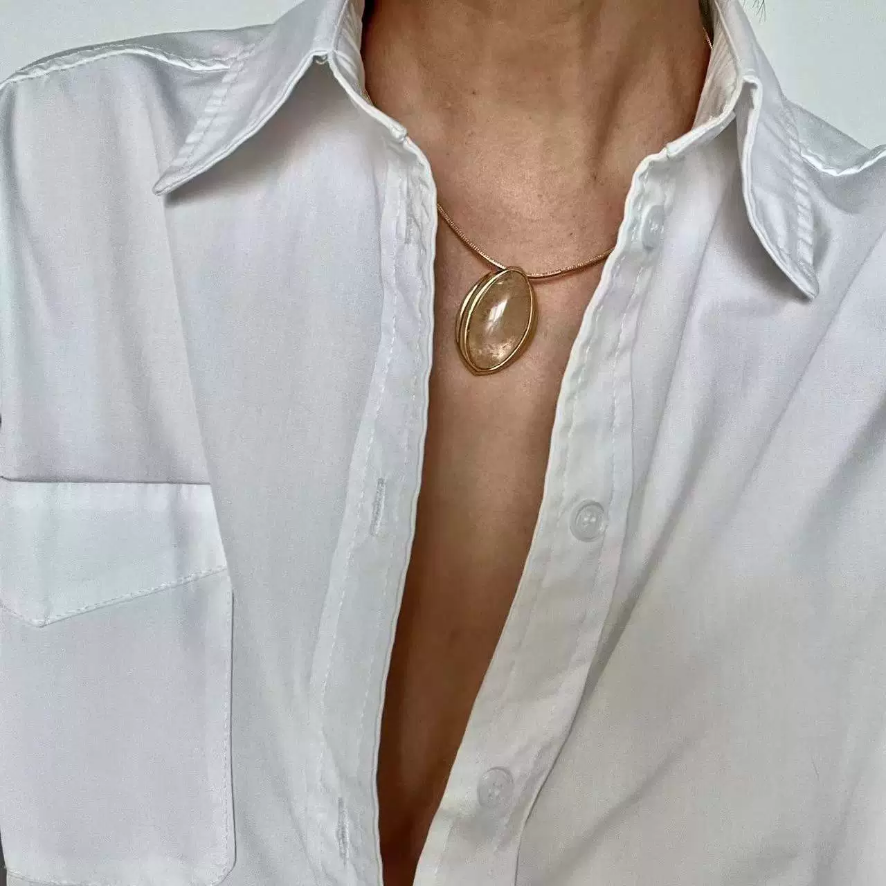 Natural Pendant Clear Necklace gallery 3