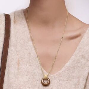 Natural Stone Pendant Hollow Necklace