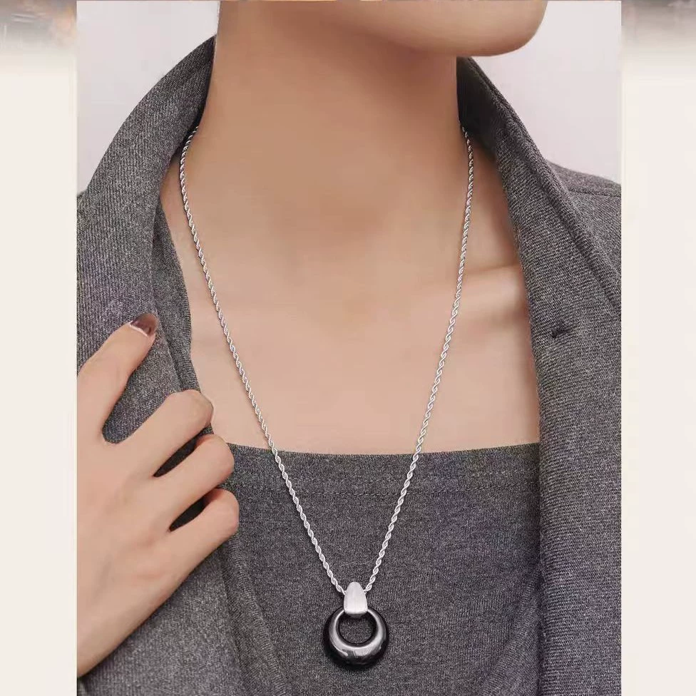 Natural Stone Pendant Hollow Necklace gallery 2