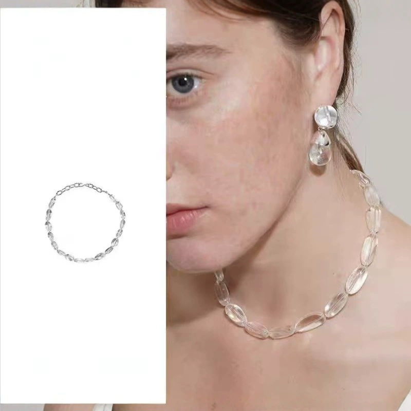 Natural White Crystal Necklace gallery 2