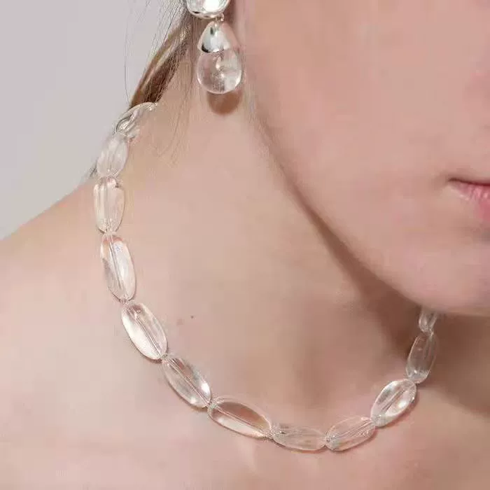 Natural White Crystal Necklace gallery 3