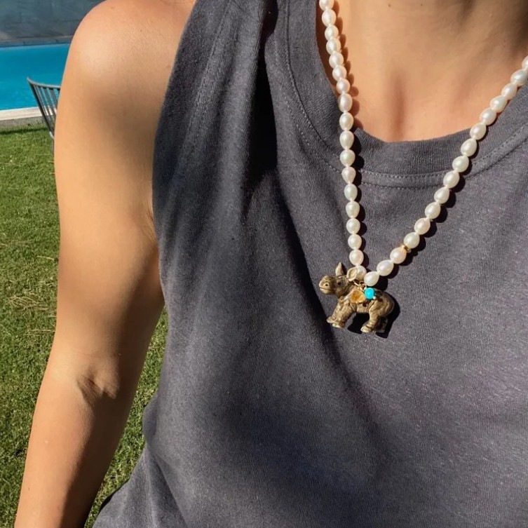 Pearl Enamel Necklace