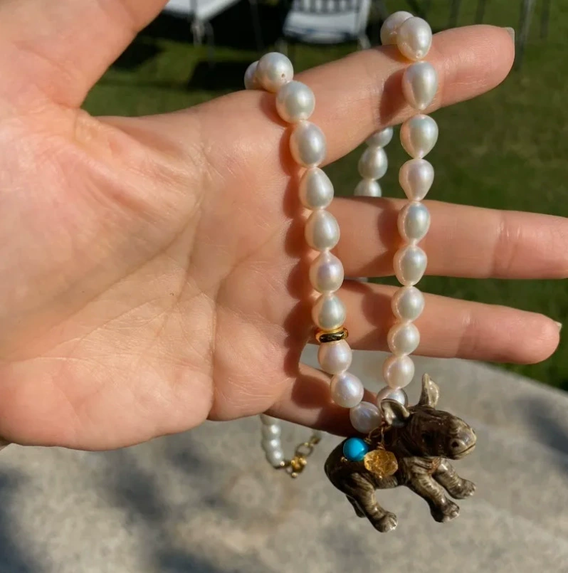 Pearl Enamel Necklace gallery 2