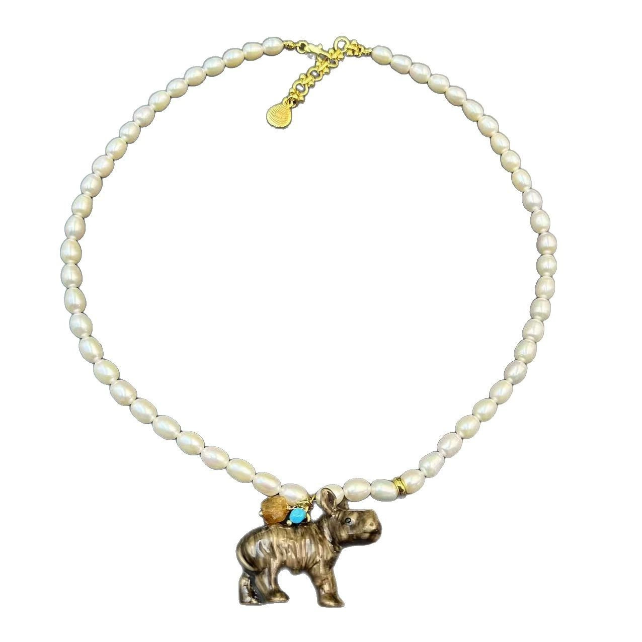 Pearl Enamel Necklace gallery 3