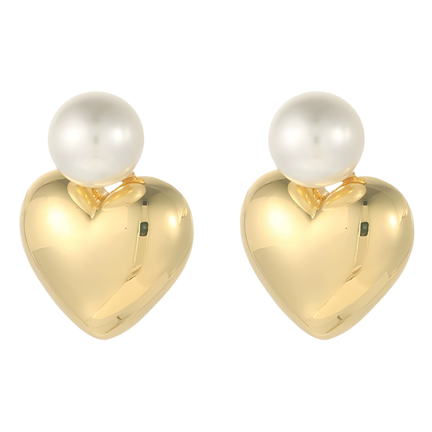 Pearl Heart Drop Earrings gallery 3