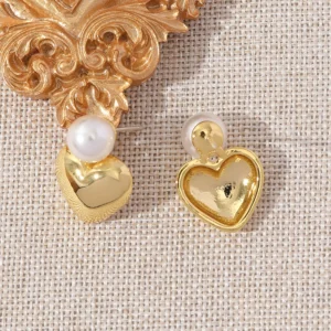 Pearl Heart Drop Earrings