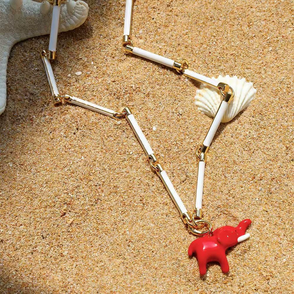 Pendant Green Enamel Necklace gallery 3