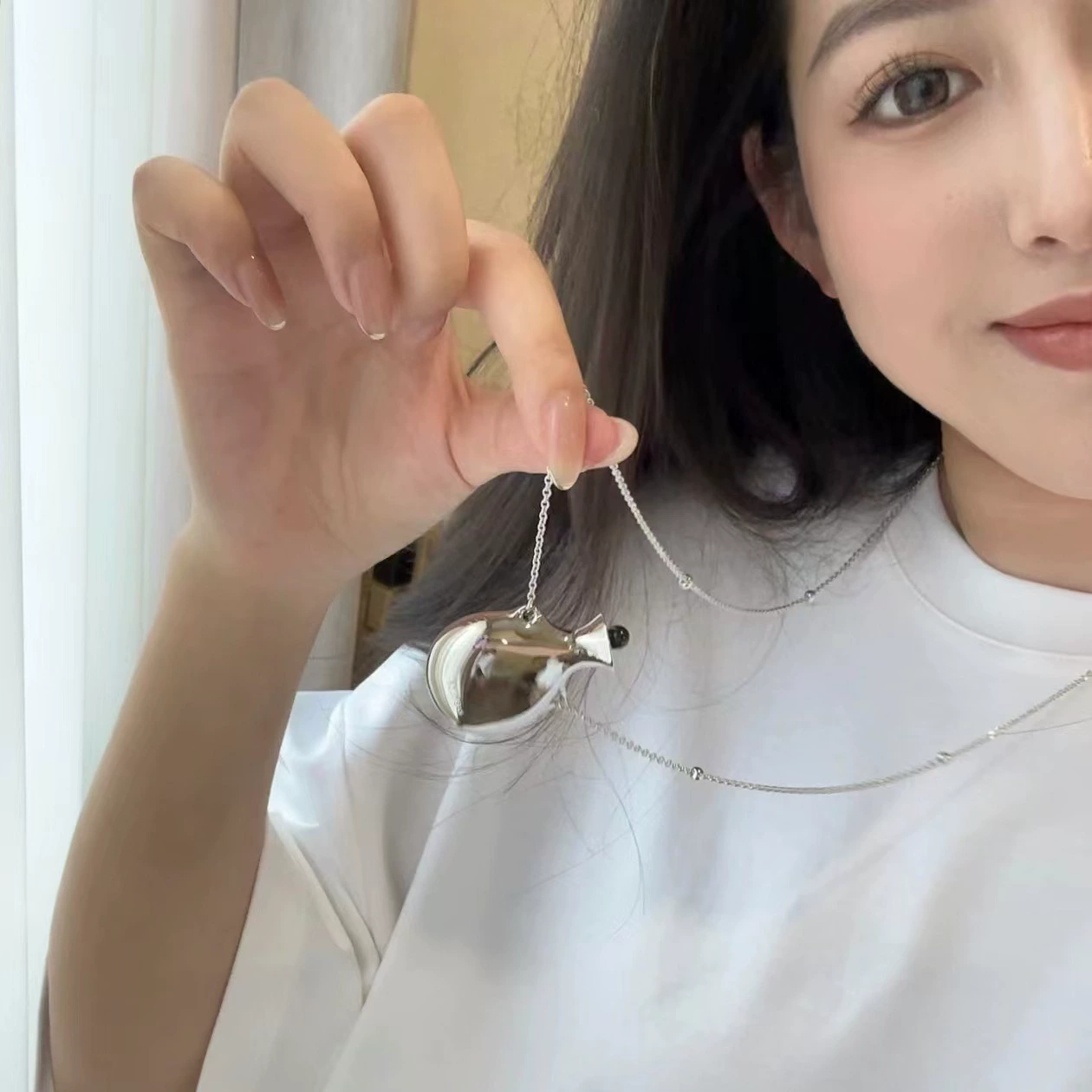 Perfume Bottle Agate Crown Simple Necklace gallery 2