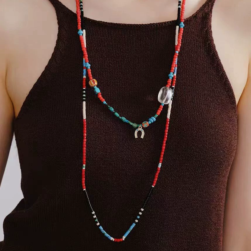 Picnique Little Horseshoe Glaze Turquoise Necklace