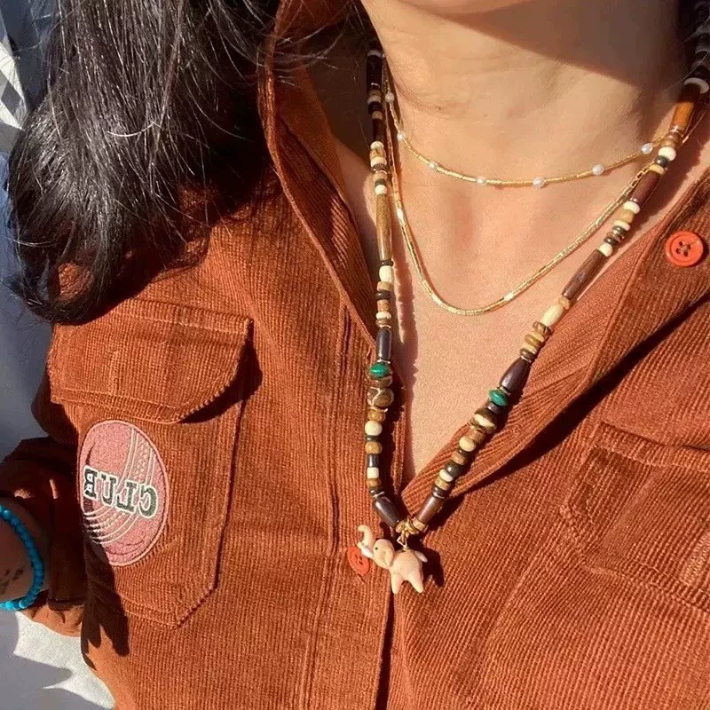 Pink Enamel Elephant Pendant &#8216;S Necklace