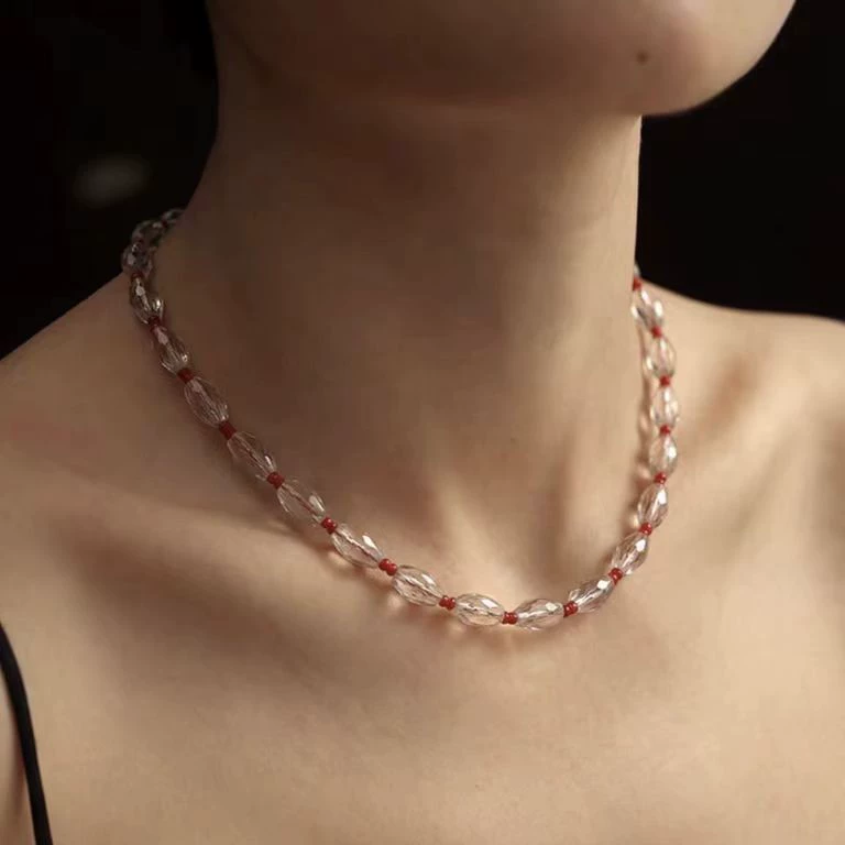 Red Agate Pendant Beaded Necklace gallery 3