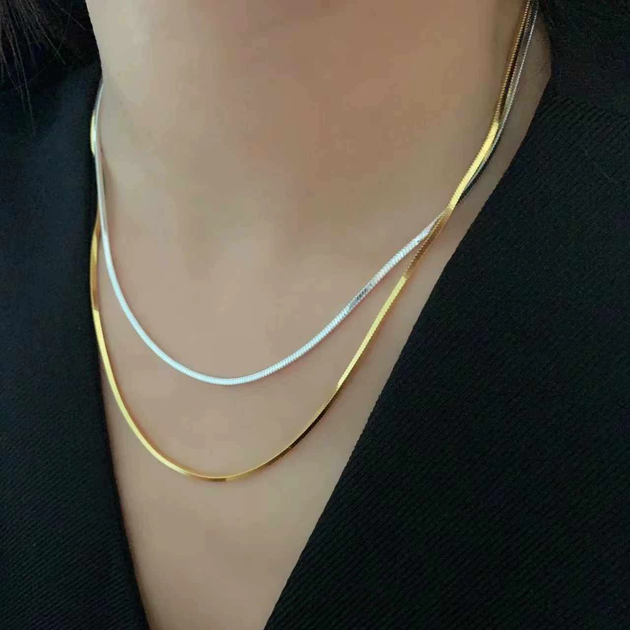 S925 Sterling Silver Clavicle Necklace gallery 3