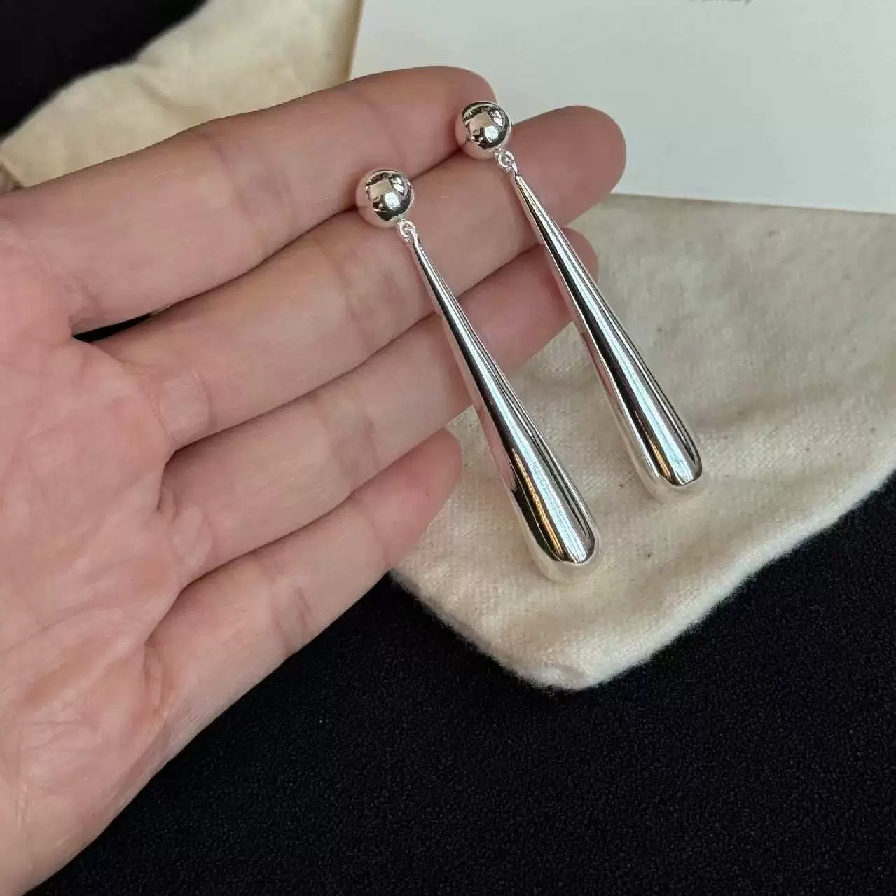 Solidified Water Drops Long Nordic Earrings