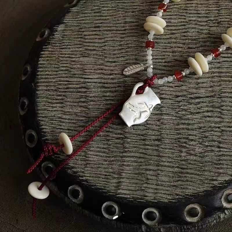 Spring And Summer Red Rope Necklace