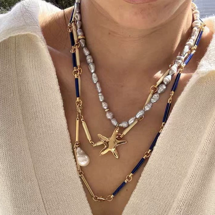 Summer Holiday Style Blue Starfish Necklace gallery 2