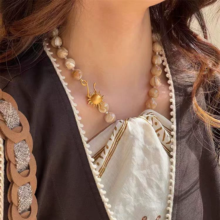 Summer Sunny Bead Chain Holiday Necklace