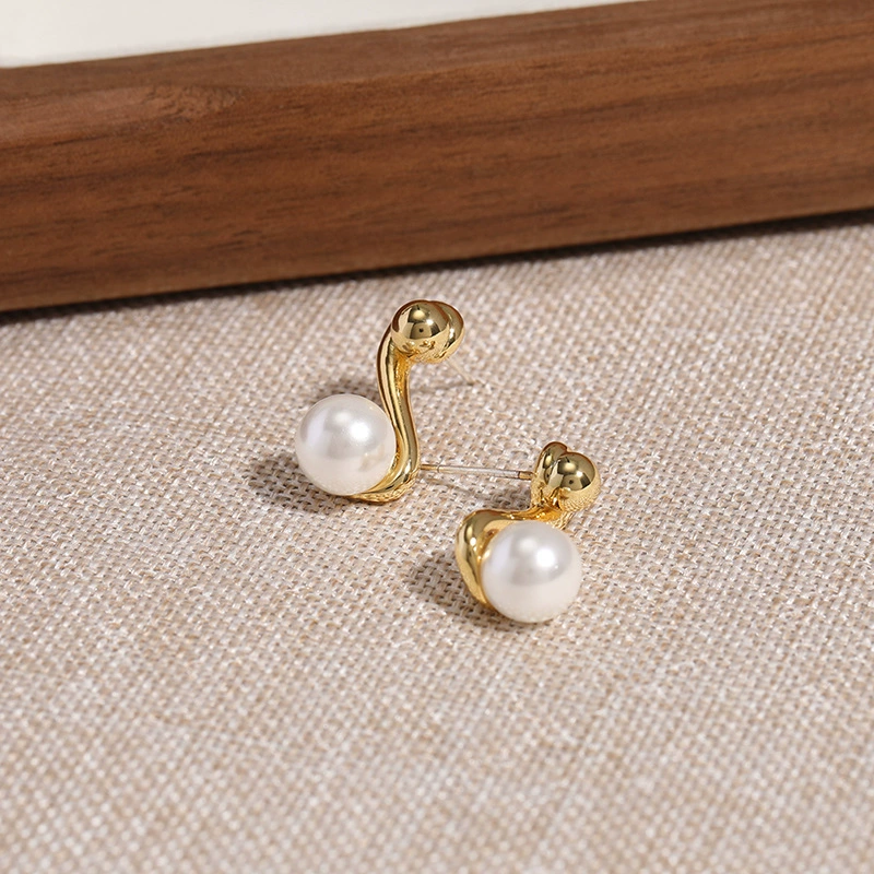 Unique Musical Note Pearl Earrings gallery 2