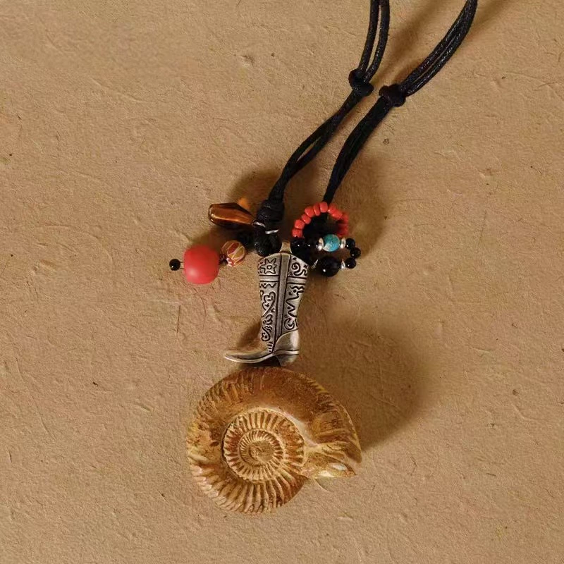 Vintage Western Boots Simple Roaming Necklace