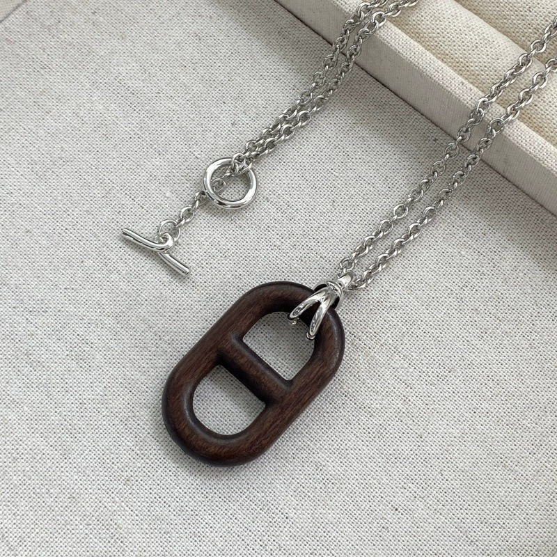 Vintage Wooden Pig Nose Necklace