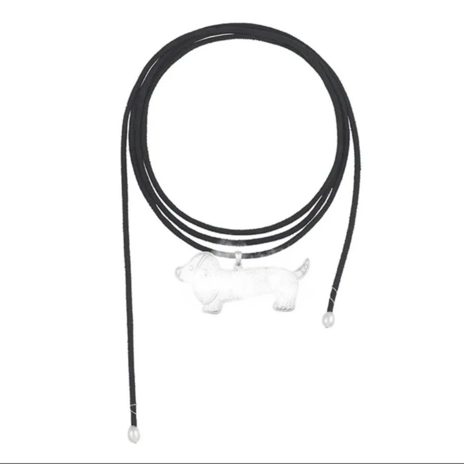 Wachshund Dog Woolen Chain Long Necklace gallery 3