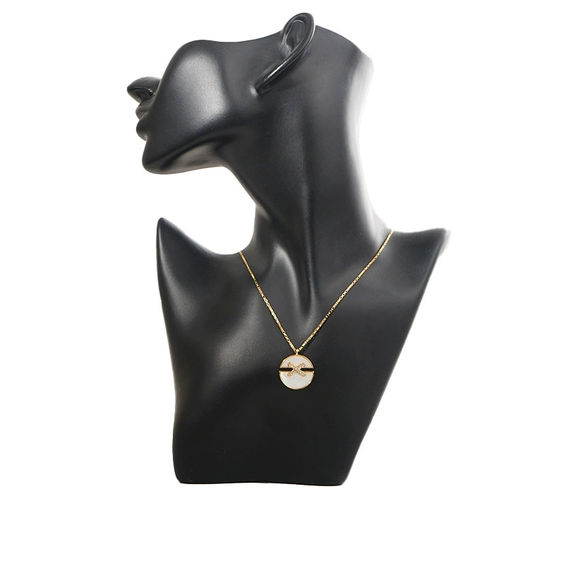 White Fritillaria Plated Gold Inlaid Necklace gallery 3
