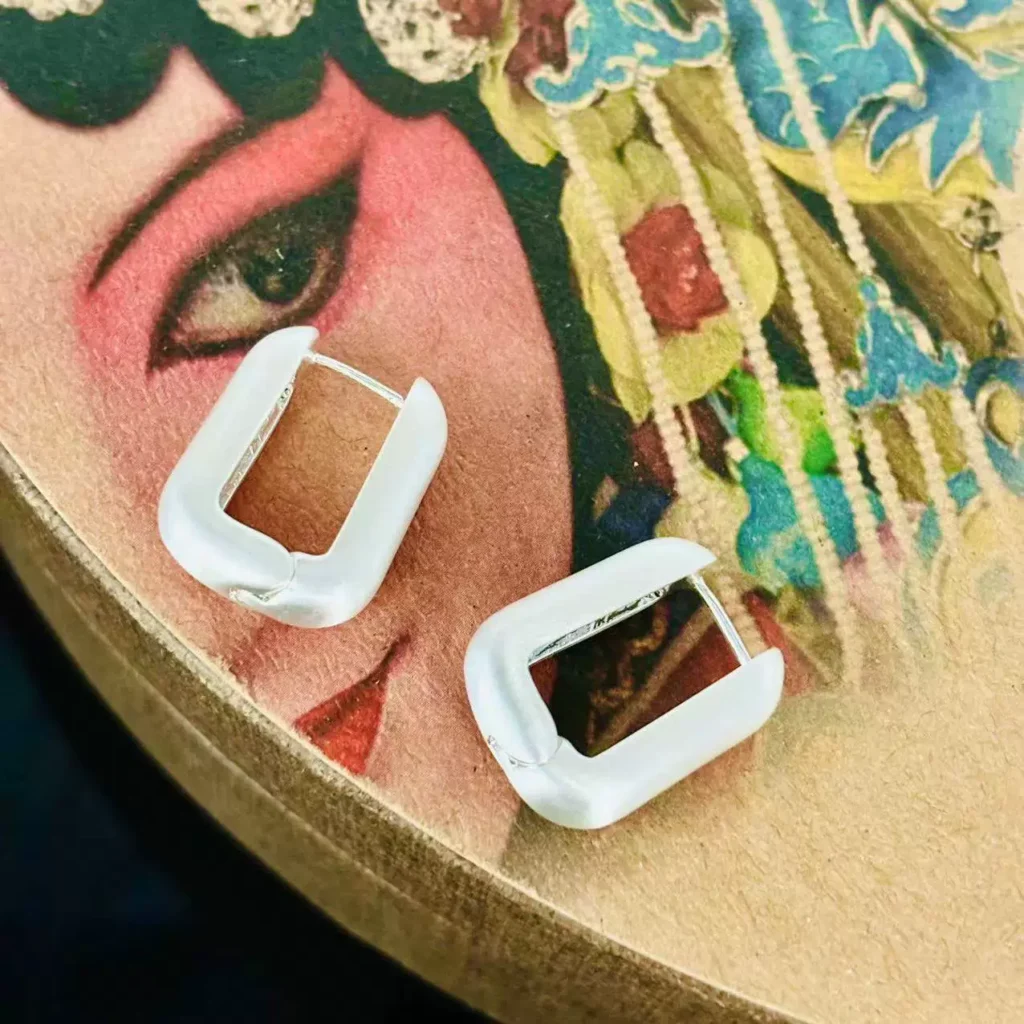 Wire-Drawing Heavy-Duty French Style Earrings